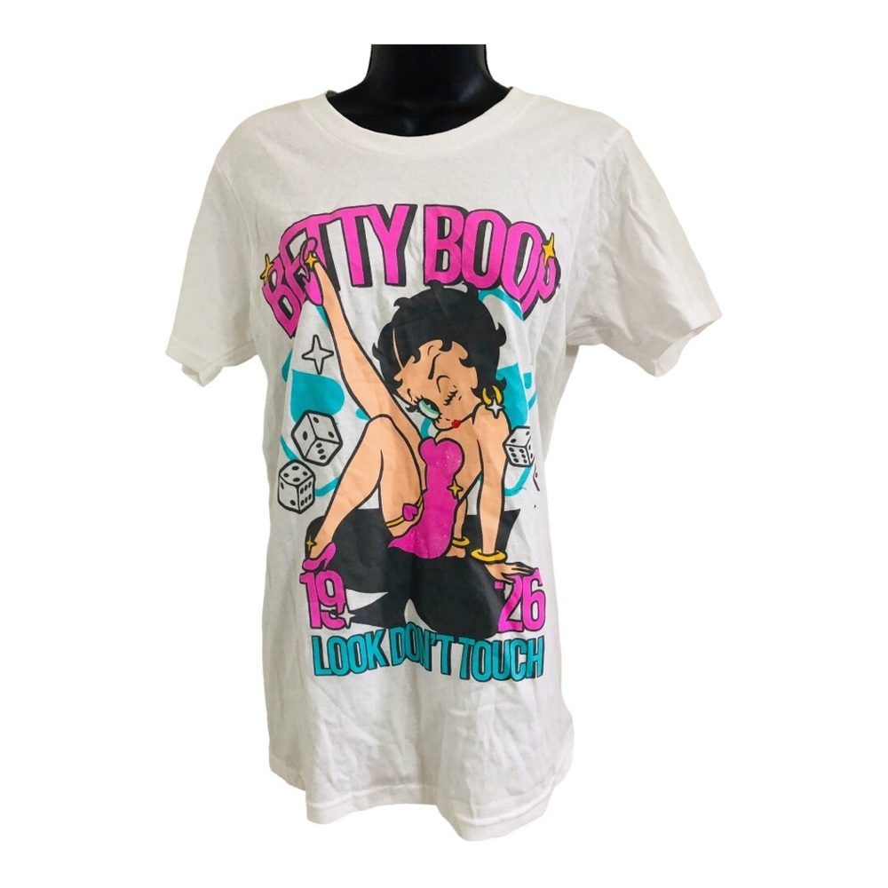 Betty boop look don’t touch 1926 graphic print white t-shirt size small new‎